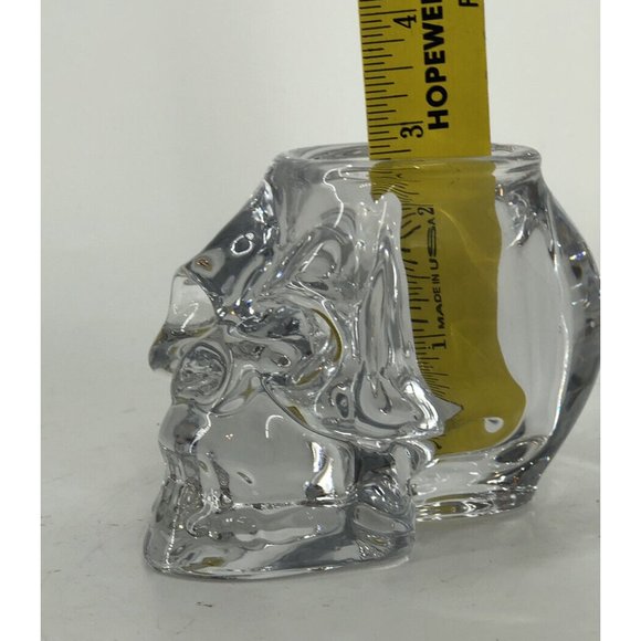 Crystal Skull Votive Candle Holder Heavy Glass Gothic D&D Halloween - Picture 6 of 10